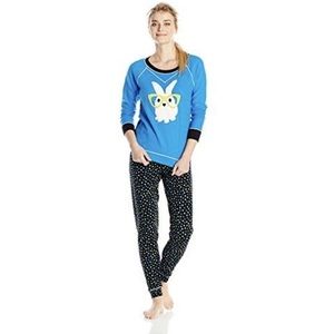 Kensie 🐰👓 Women's Thermal Pajama Set- bunny w/glasses